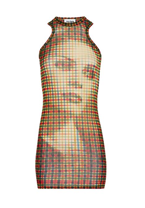 mini abito tank top tartan face donna multicolor in polimmide JEAN PAUL GAULTIER | 24/31-F-RO273-T563-95105030